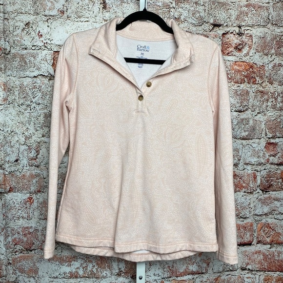 💙5/$15 Croft & Barrow Pink and White Paisley Sweater PXS - Picture 2 of 6